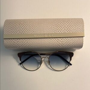 Jimmy Choo Blue and Gold Sunglasses